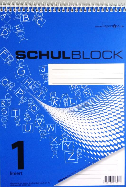 PAPERZONE Spiralschulblock A5 Lineatur 1 50 Blatt