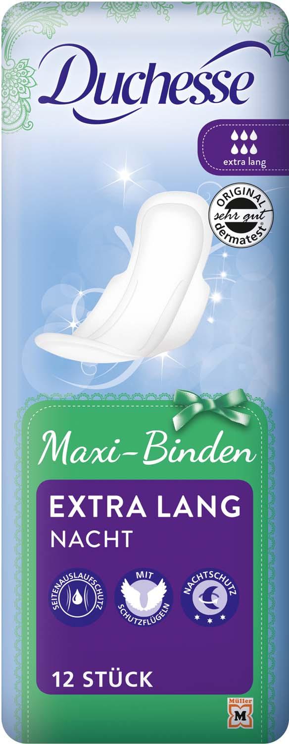 Duchesse Maxi Binden Extra Lang Nacht, 12 Stück