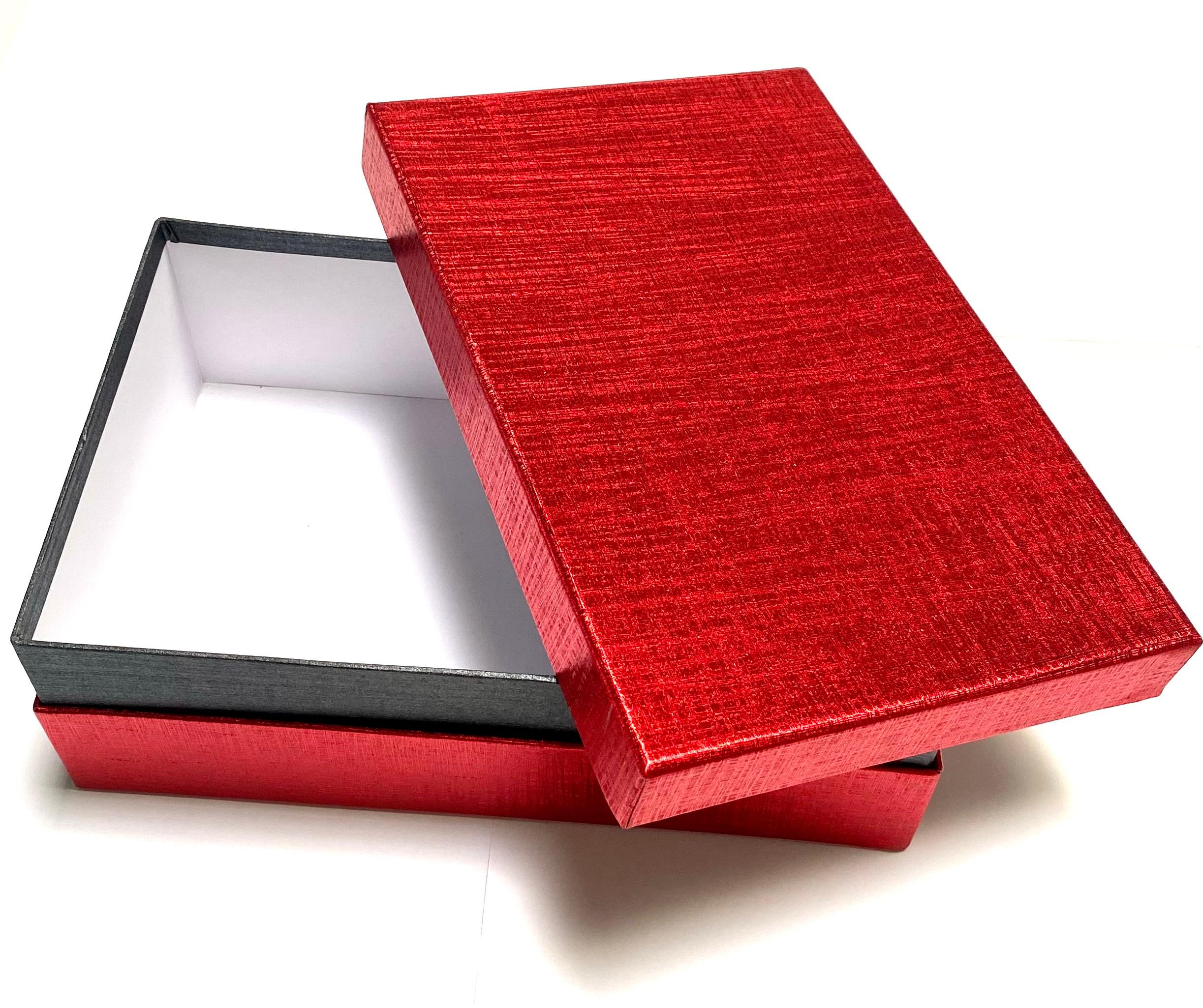 Produktbild Kartonage Rot - Metallic-Look 30x19x10cm 2 von 3