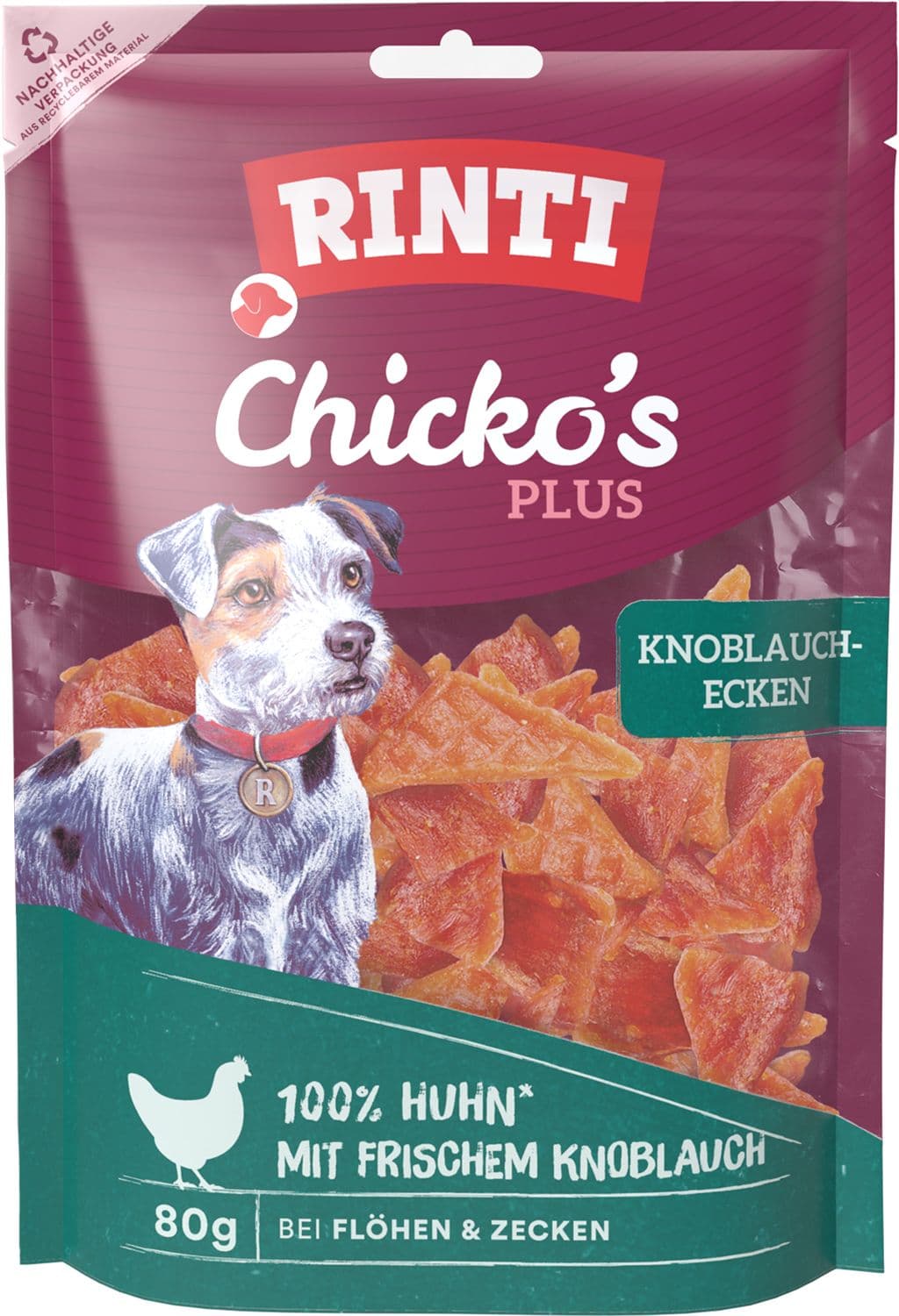 RINTI Hundesnack Chicko's Plus Knoblauch-Ecken