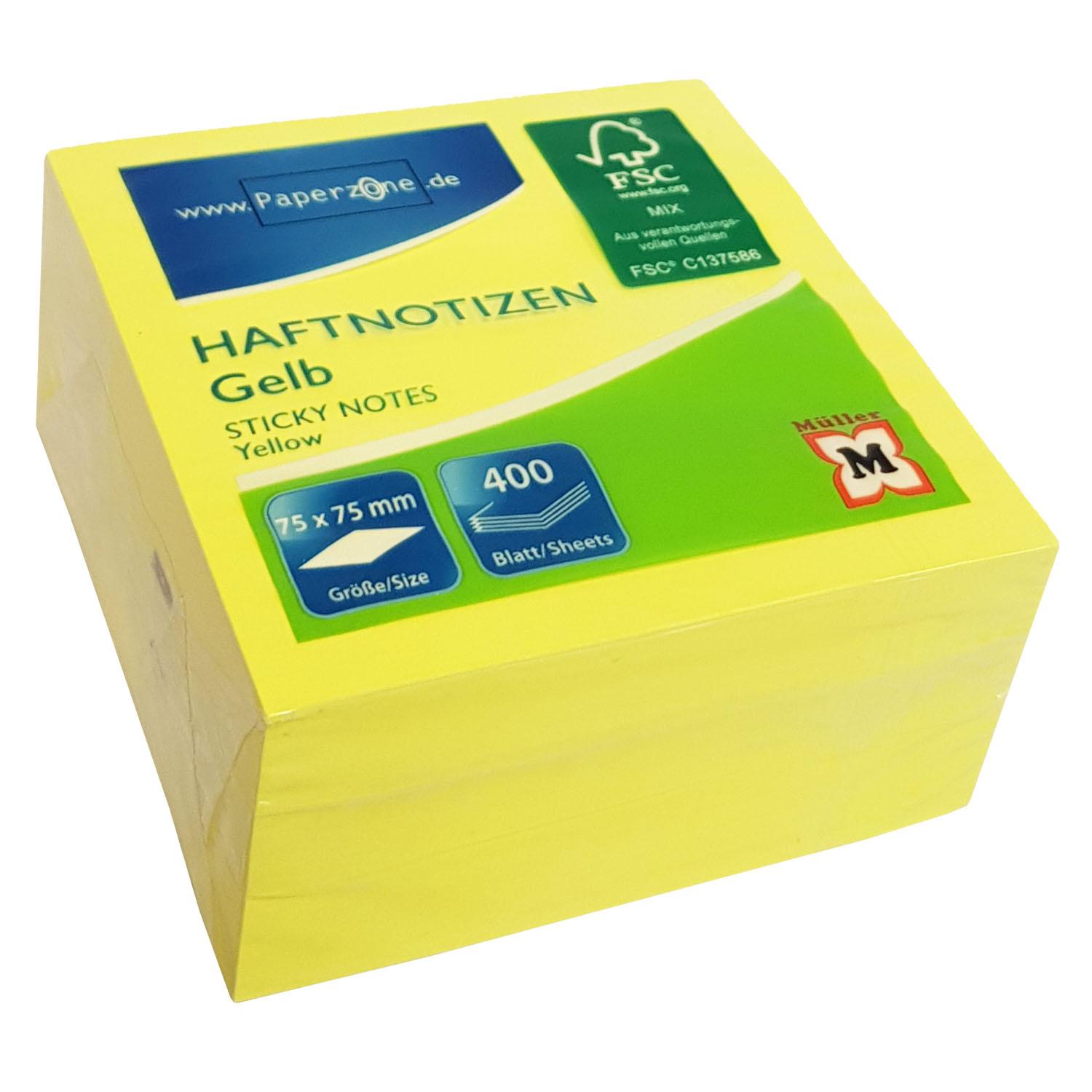Produktbild PAPERZONE Haftnotizwürfel 400 Blatt gelb 2 von 2