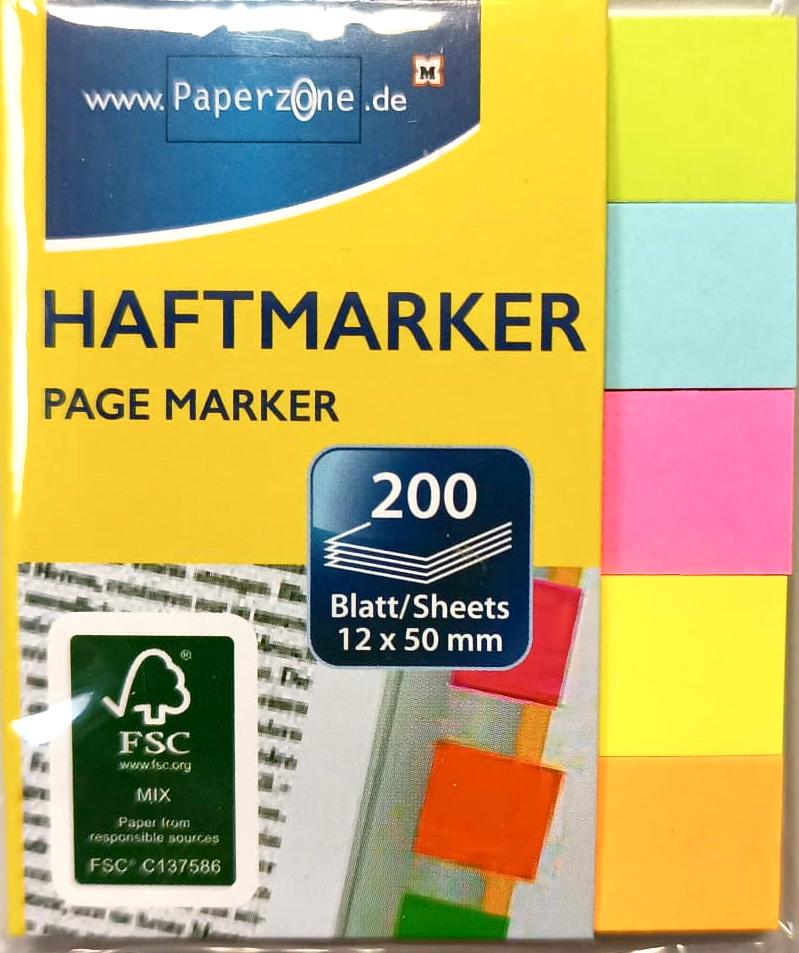PAPERZONE Haftmarker 200 Blatt 12 x 50mm