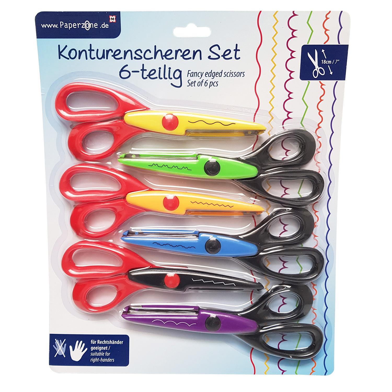 PAPERZONE Konturenscheren-Set 6teilig