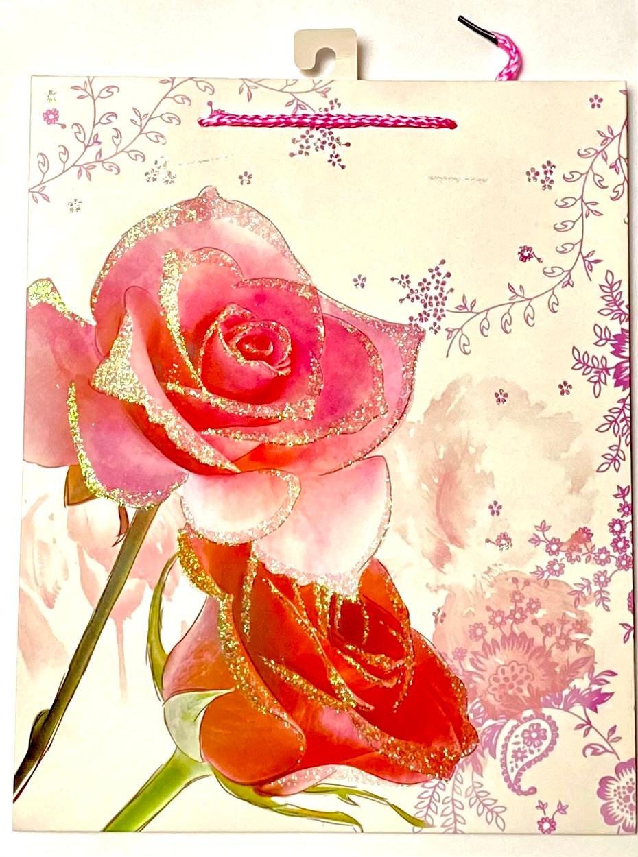 Geschenktüte TWO ROSES 32x26x12cm