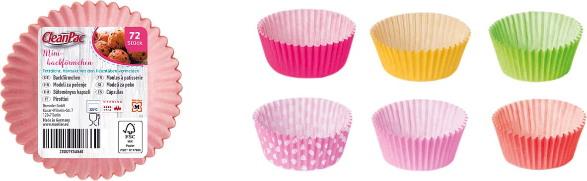 CleanPac Muffinförmchen Mini 72 Stk.