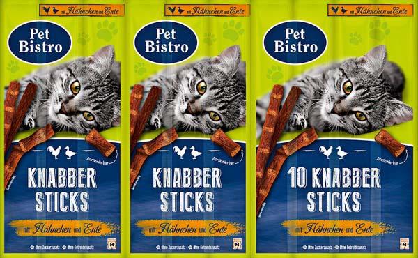 Pet Bistro Katzensnack Knabbersticks mit Hähnchen und Ente