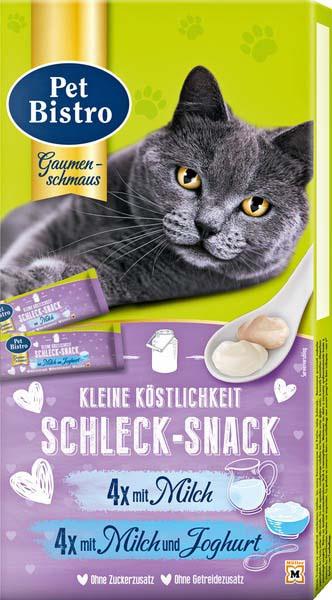 Pet Bistro Katzensnack kleine Köstlichkeit Schleck-Snack mit Milch und Joghurt