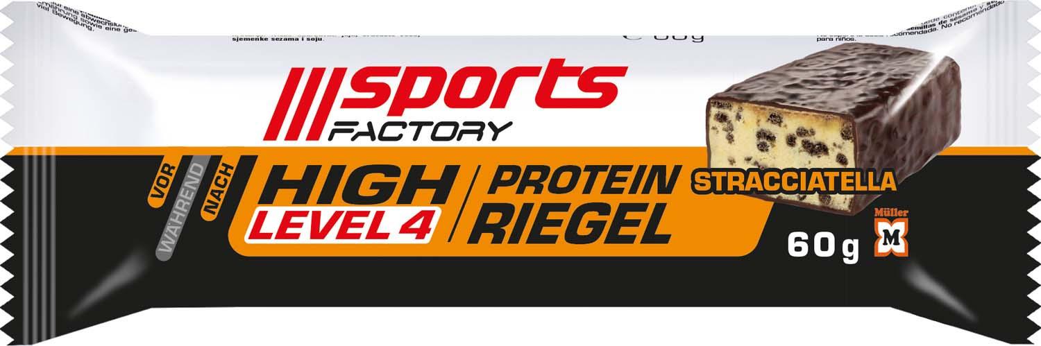 SPORTS FACTORY Proteinriegel Level 4 Straciatella