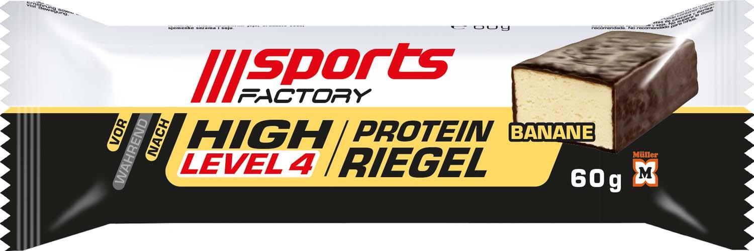 SPORTS FACTORY Proteinriegel Level 4 Banane