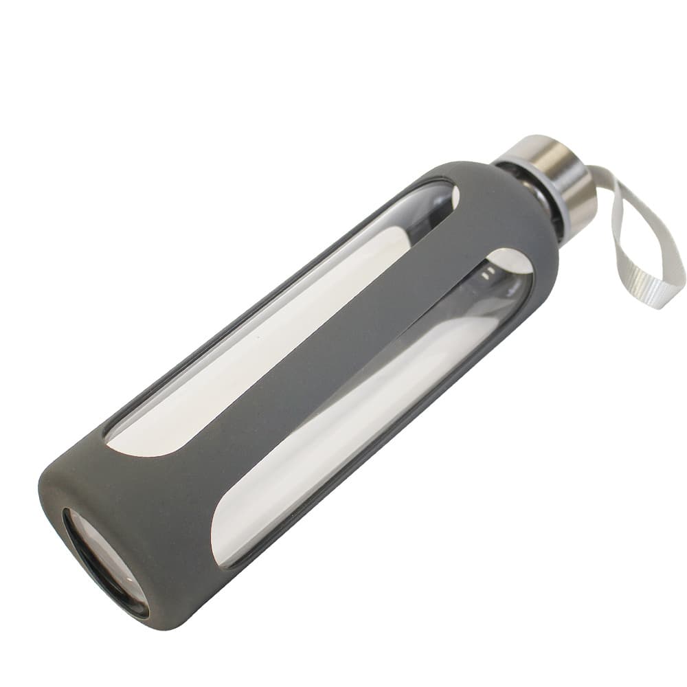 Produktbild TRENDSHOP Trinkflasche aus Glas mit Silikonmantel 0,6l 2 von 3
