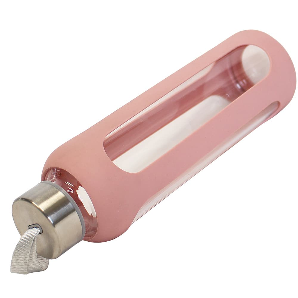 Produktbild TRENDSHOP Trinkflasche aus Glas mit Silikonmantel 0,6l 3 von 3