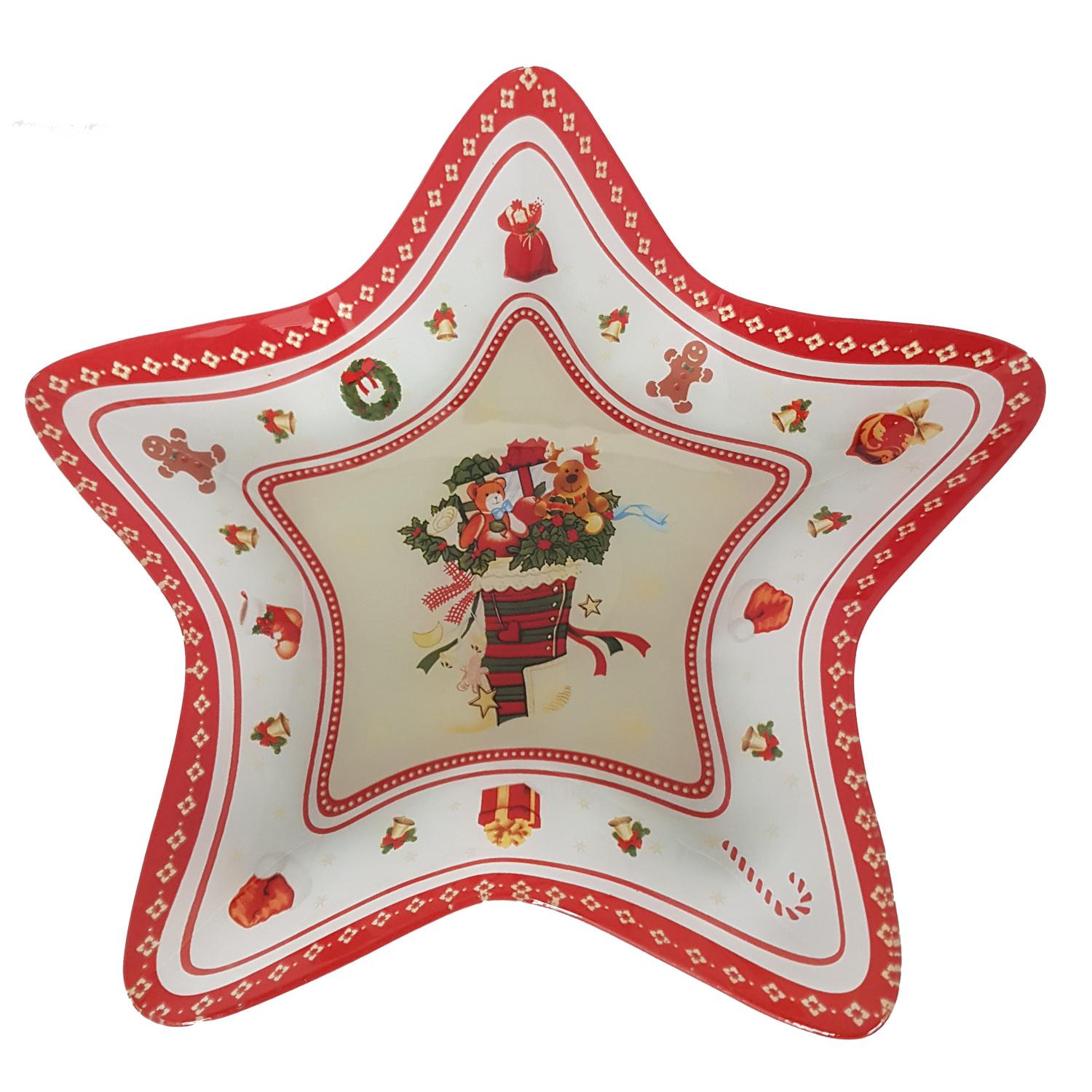 TRENDSHOP Weihnachtsteller Stern