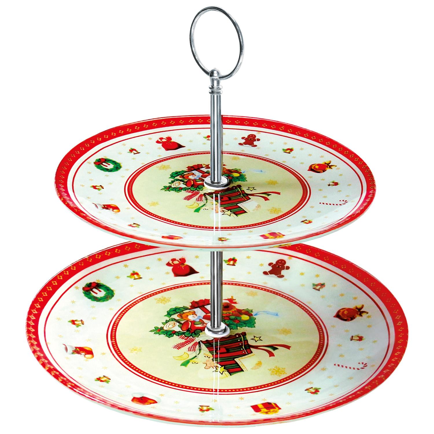 TRENDSHOP Weihnachtsteller Etagere