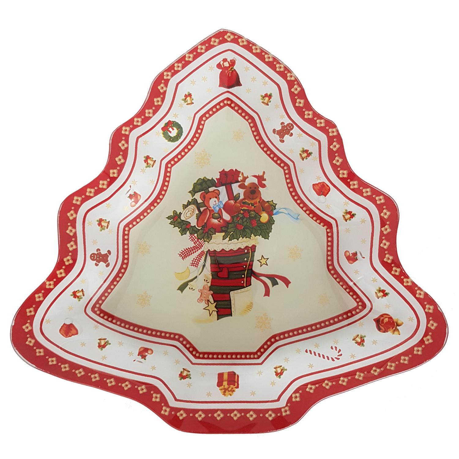 TRENDSHOP Weihnachtsteller Tanne