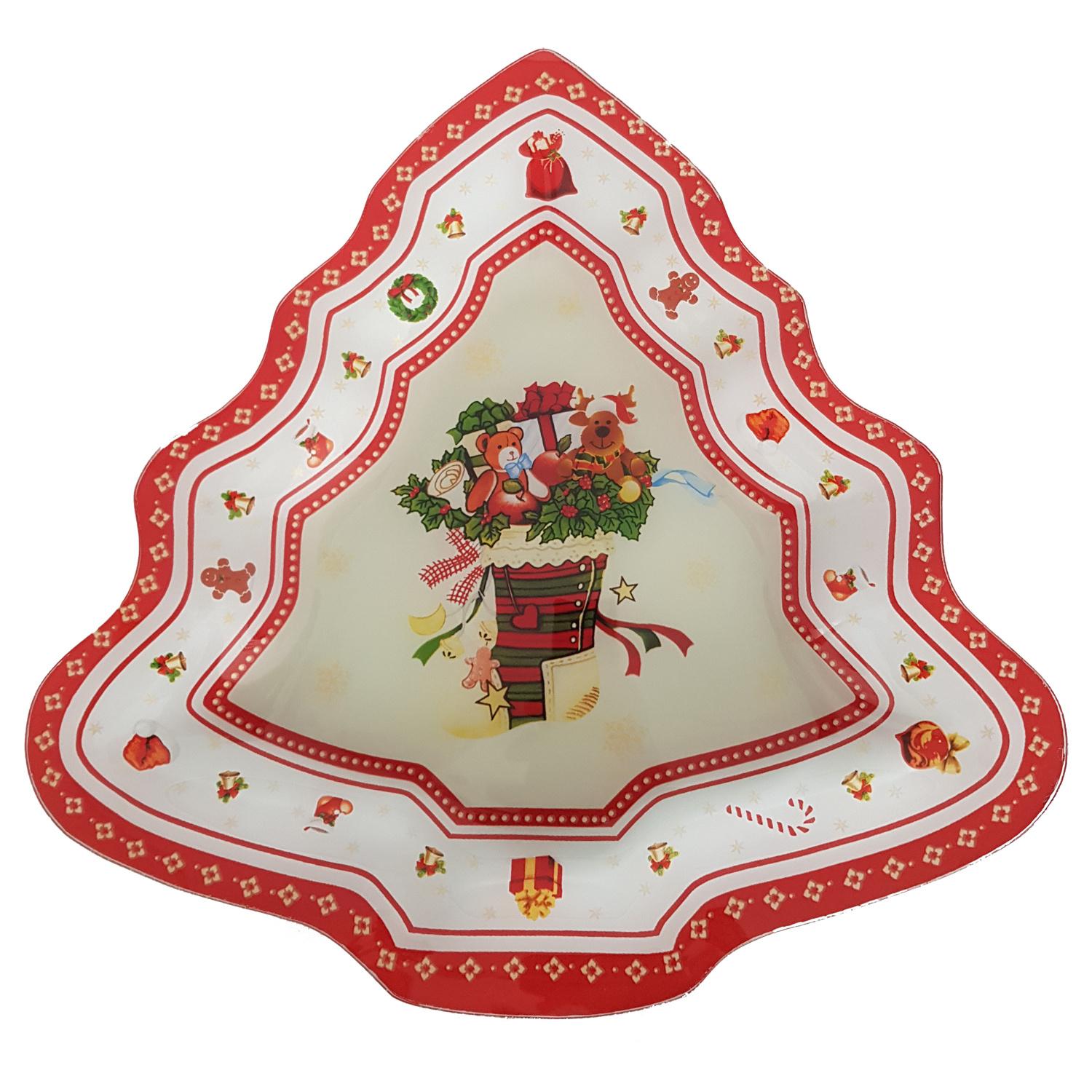 TRENDSHOP Großer Weihnachtsteller Tanne