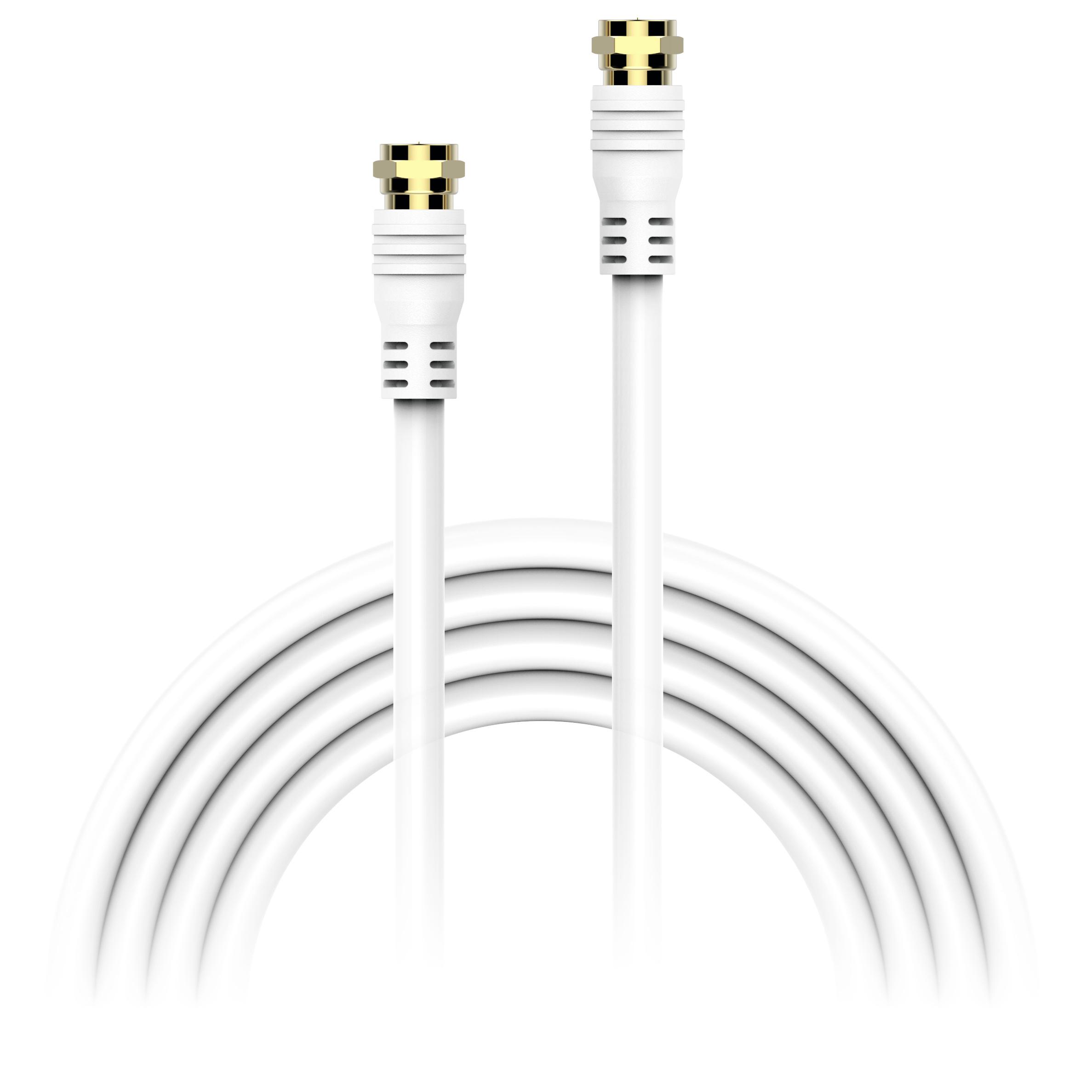 Xlayer Kabel SAT TV Verbindungskabel Gold Plated 3,0m White