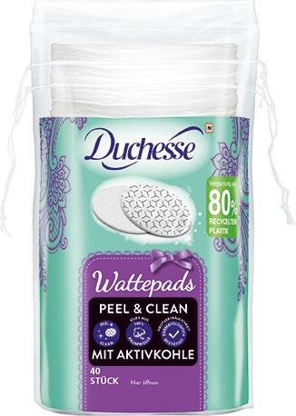 Duchesse Wattepads Peel&Clean mit Aktivkohle, 40 Stück