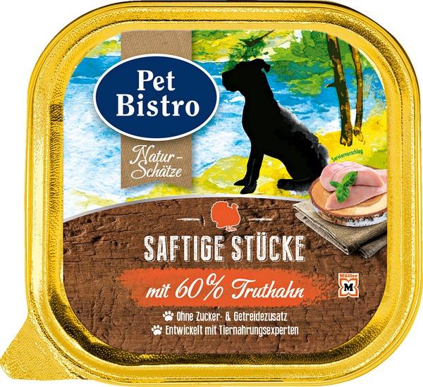 Pet Bistro Nassfutter für Hunde mit Truthahn 300g