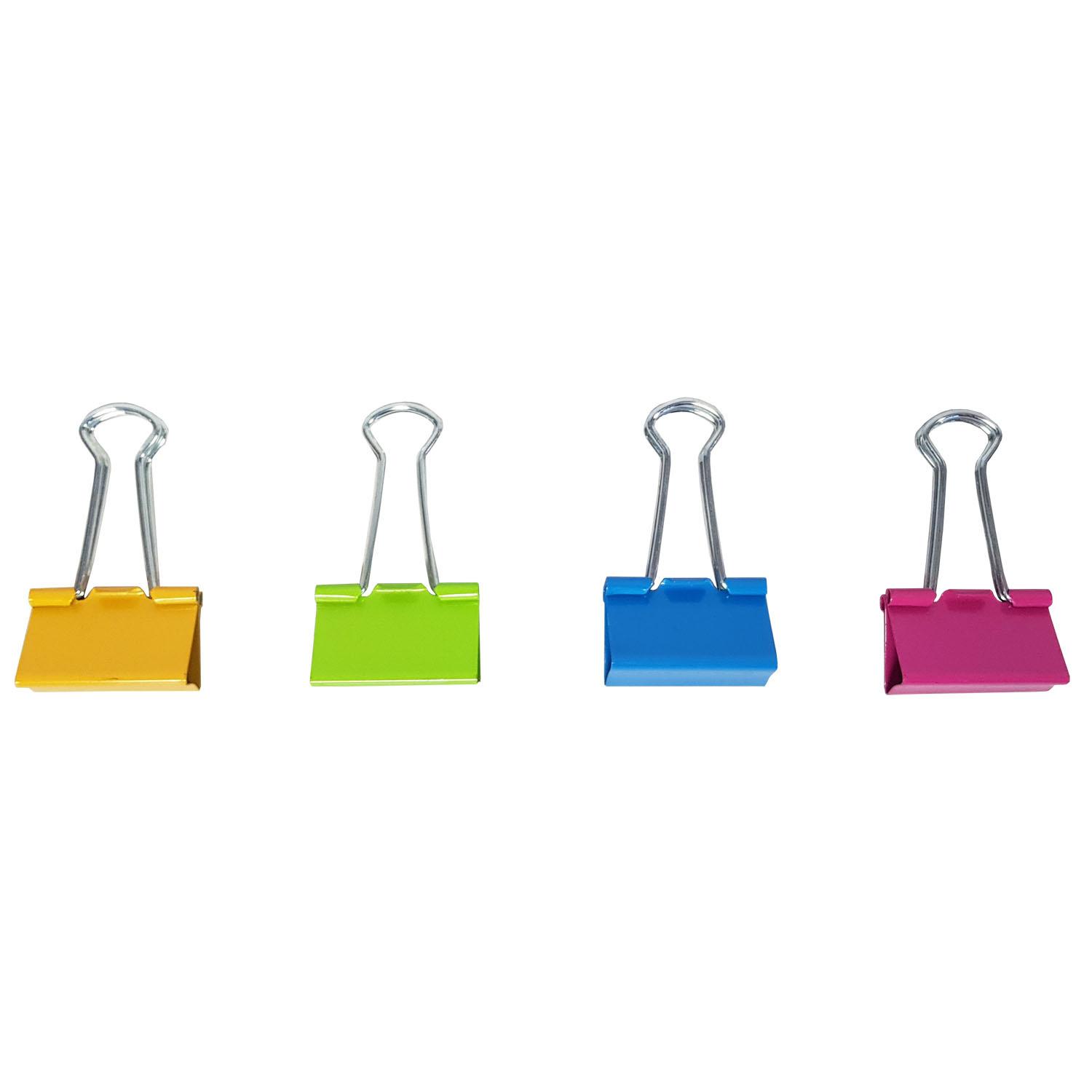 Produktbild PAPERZONE Foldbacklammern neon 24 Stück 2 von 2
