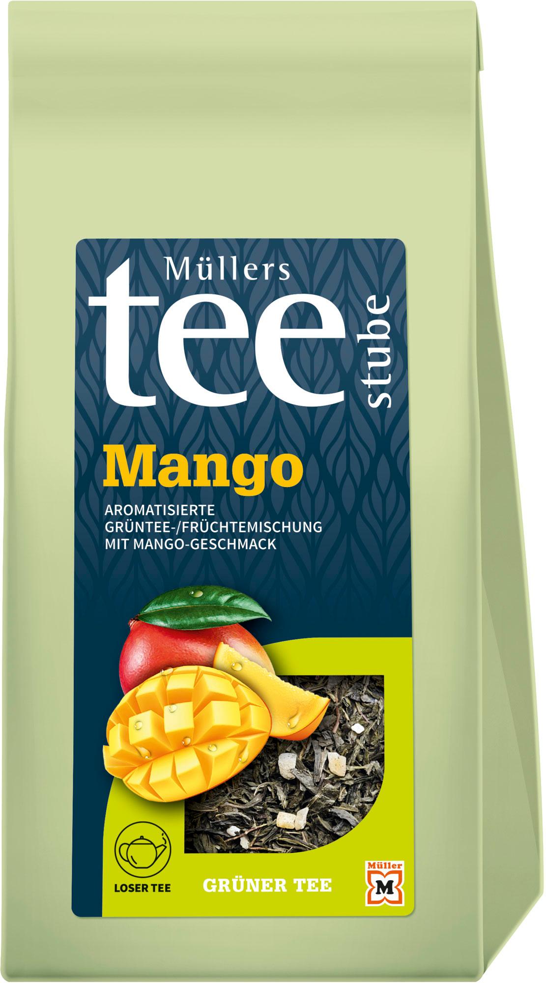 Müllers Teestube Grüner Tee Lose Mango