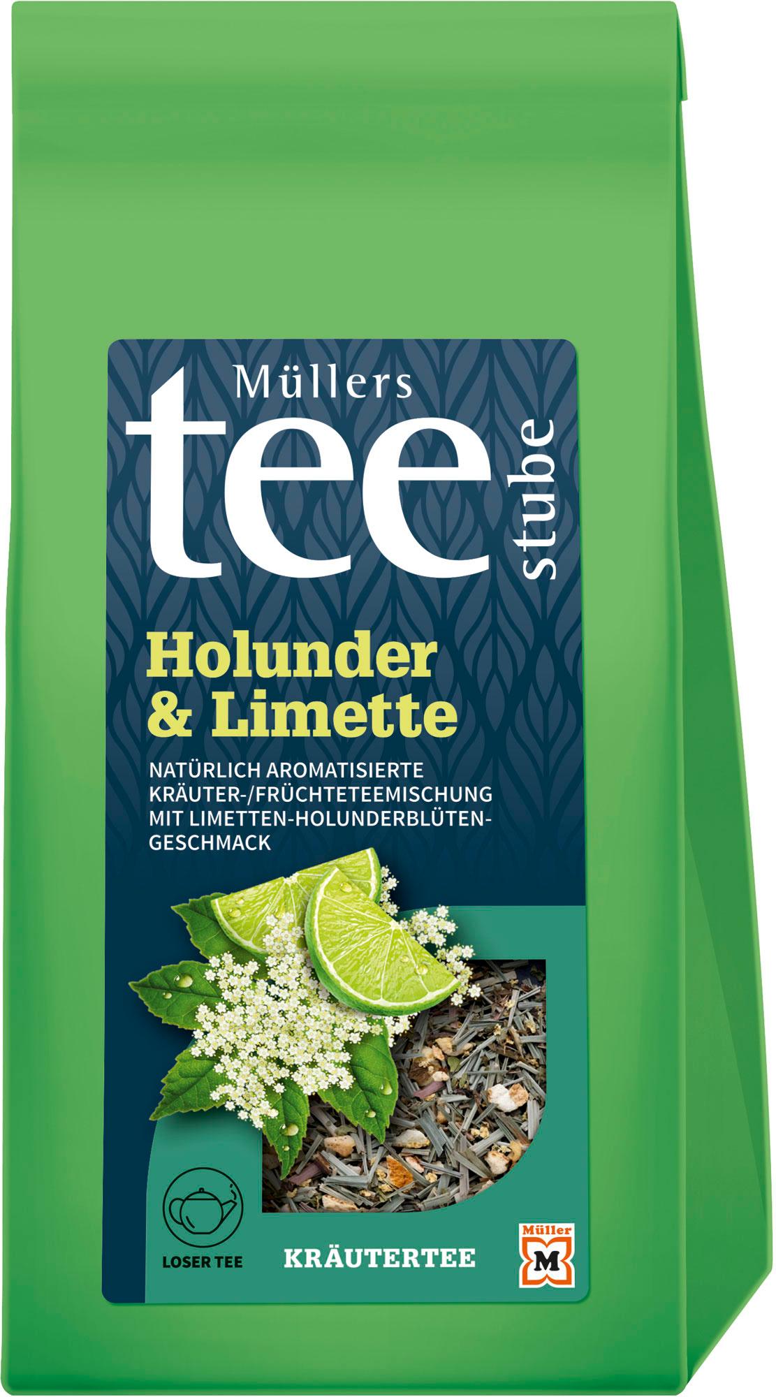 Müllers Teestube Kräutertee Lose Holunder&Limette