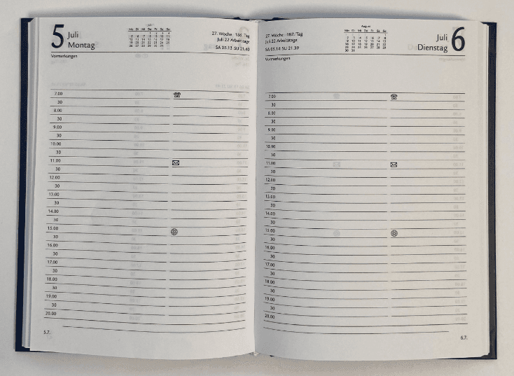 Kalender-Buch 2027 A6  CAPYS BLAU