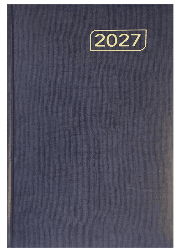 KALENDER-BUCH 2027 A5 Capys  Blau Metallic 1 Tag 1 Seite