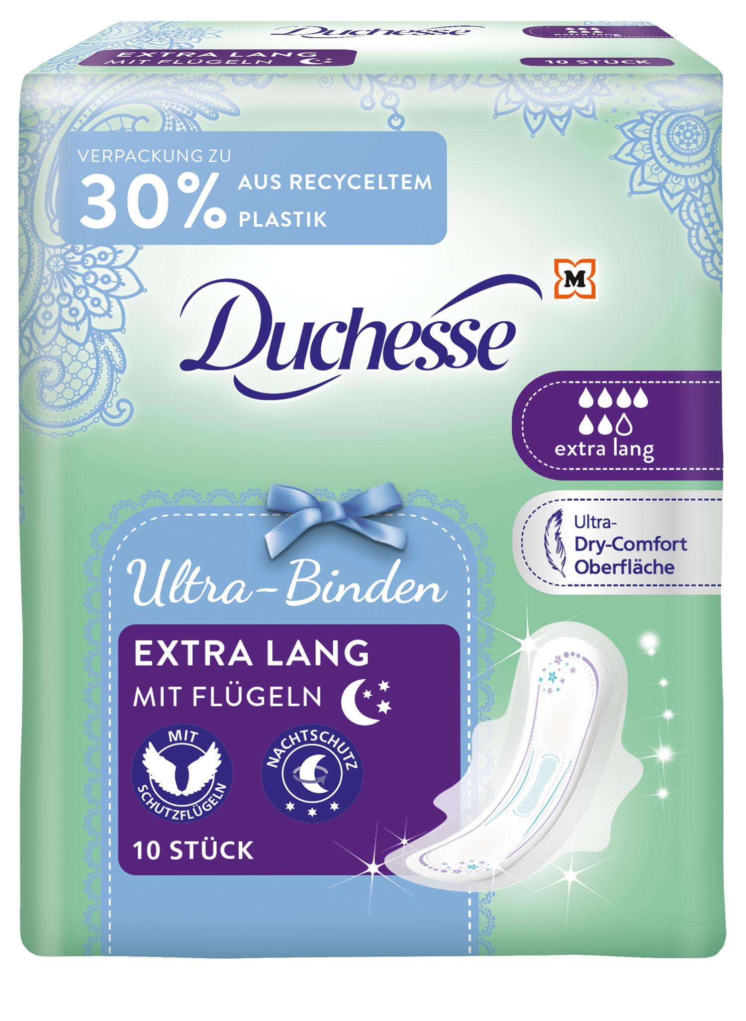 Duchesse Ultra-Binden Extra Lang mit Flügeln