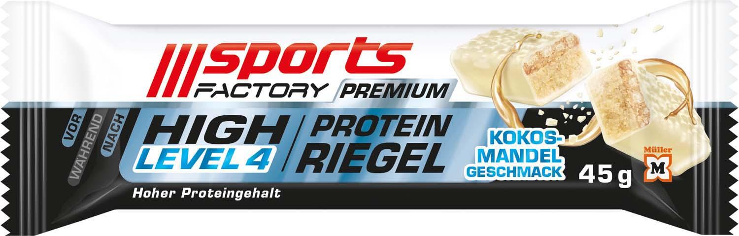 SPORTS FACTORY Proteinriegel Level 4 DLX Kokos-Mandel