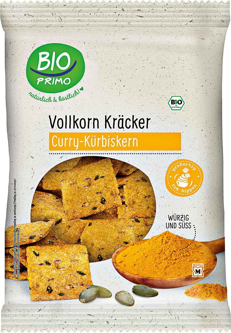 BIO PRIMO Bio Vollkorn-Kräcker Curry und Kürbiskernen