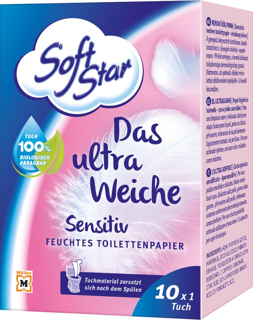 SoftStar Feuchtes Toilettenpapier Ultra Weich Sensitiv 10St