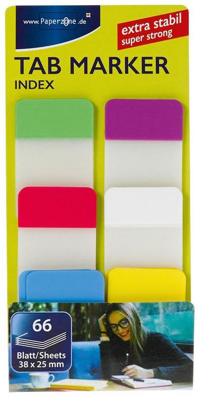 PAPERZONE Tab-Marker Index 66 Blatt