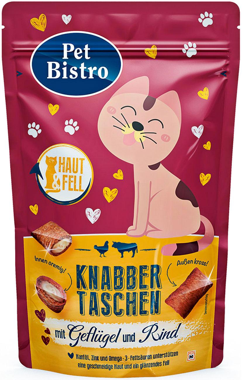 Pet Bistro Katzensnack Knabbertaschen mit Geflügel und Rind