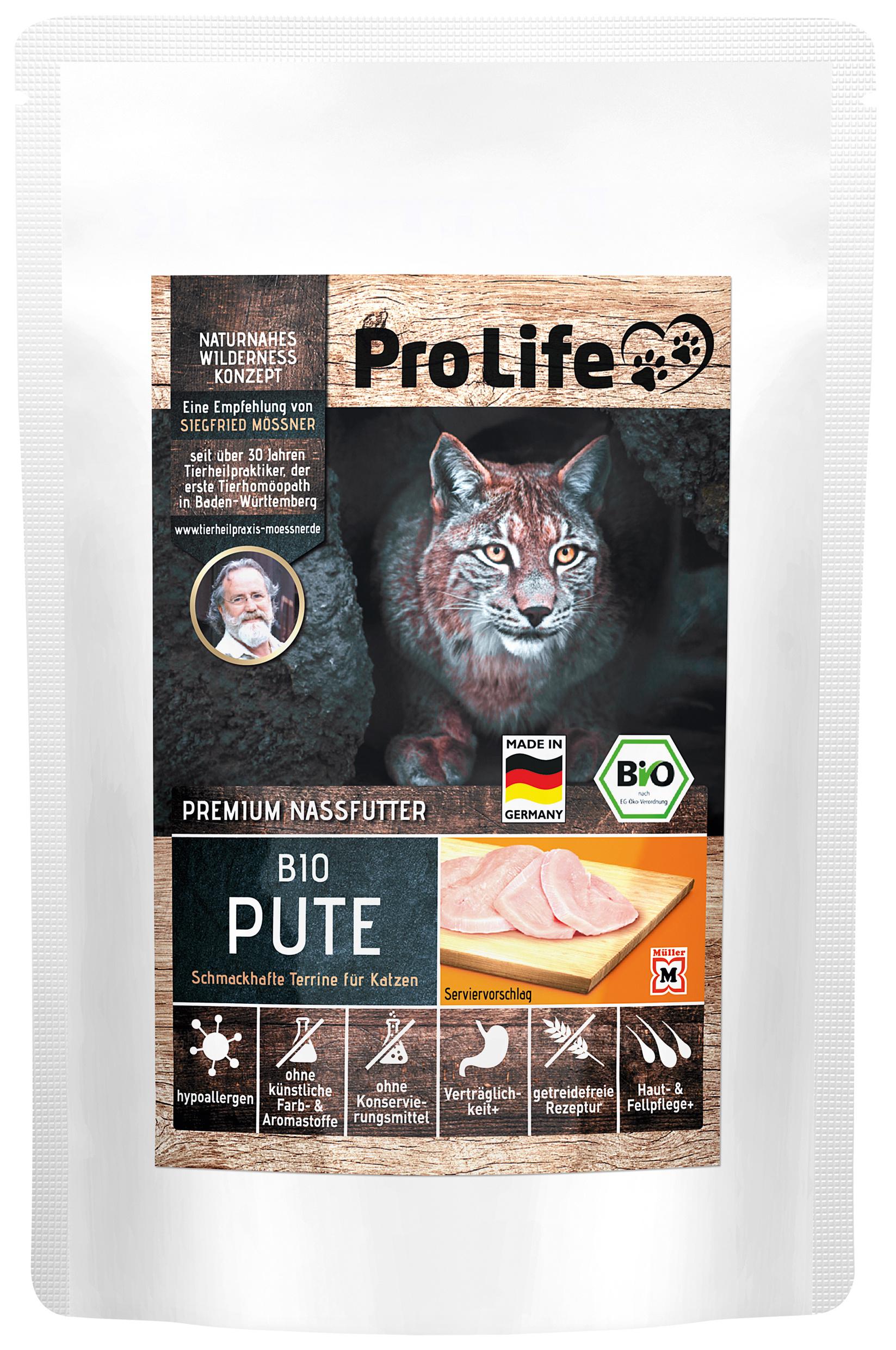 Pro Life Mössner Premium Nassfutter Pute schmackhafte Terrine