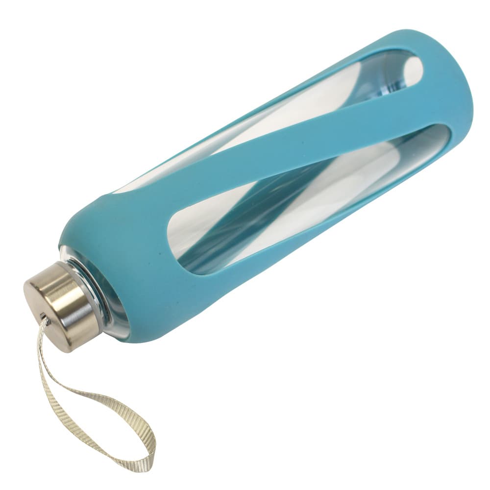 Produktbild TRENDSHOP Trinkflasche aus Glas mit Silikonmantel 1l 2 von 3
