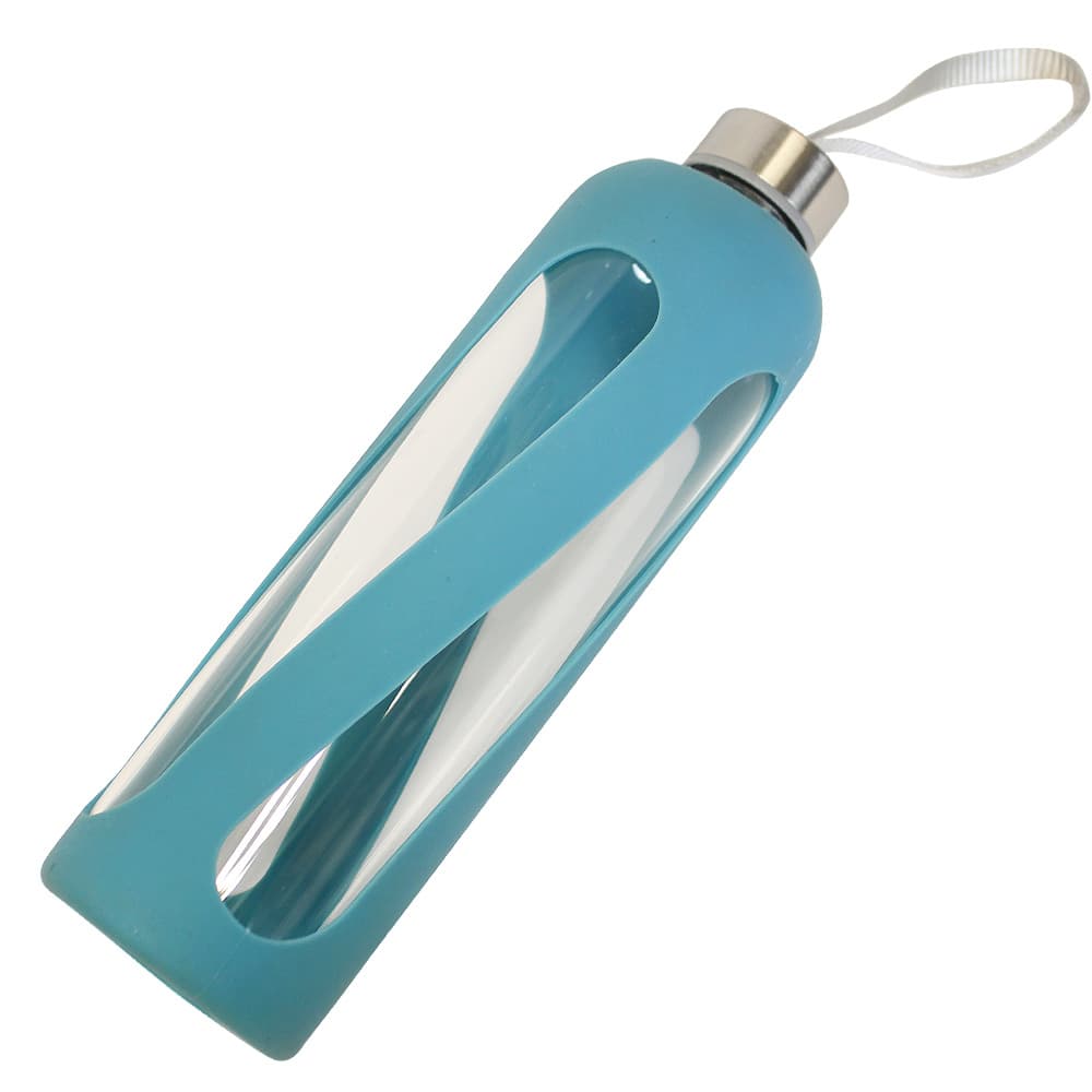 Produktbild TRENDSHOP Trinkflasche aus Glas mit Silikonmantel 1l 3 von 3