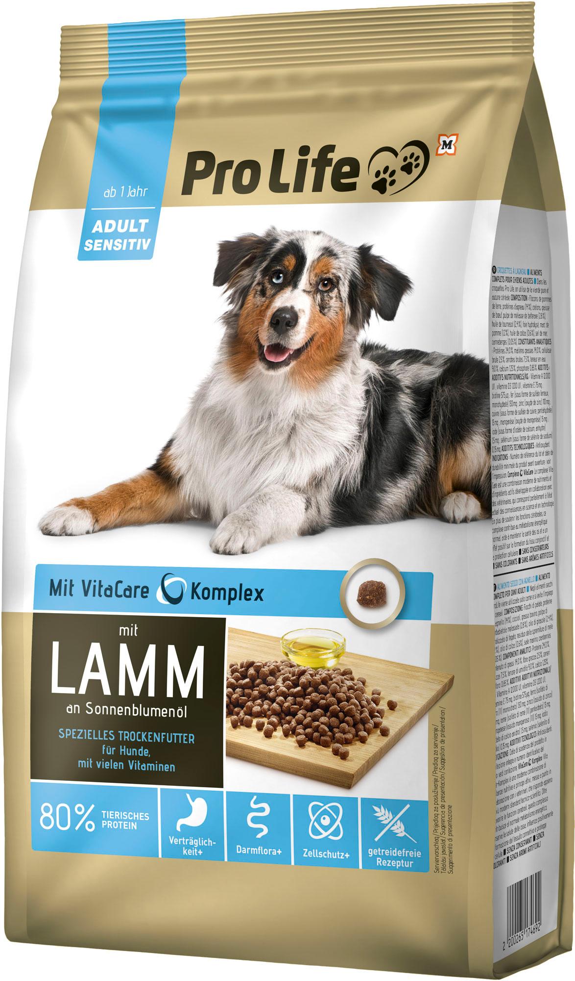 Pro Life Hund Trockenfutter mit Lamm an Sonneblumenöl