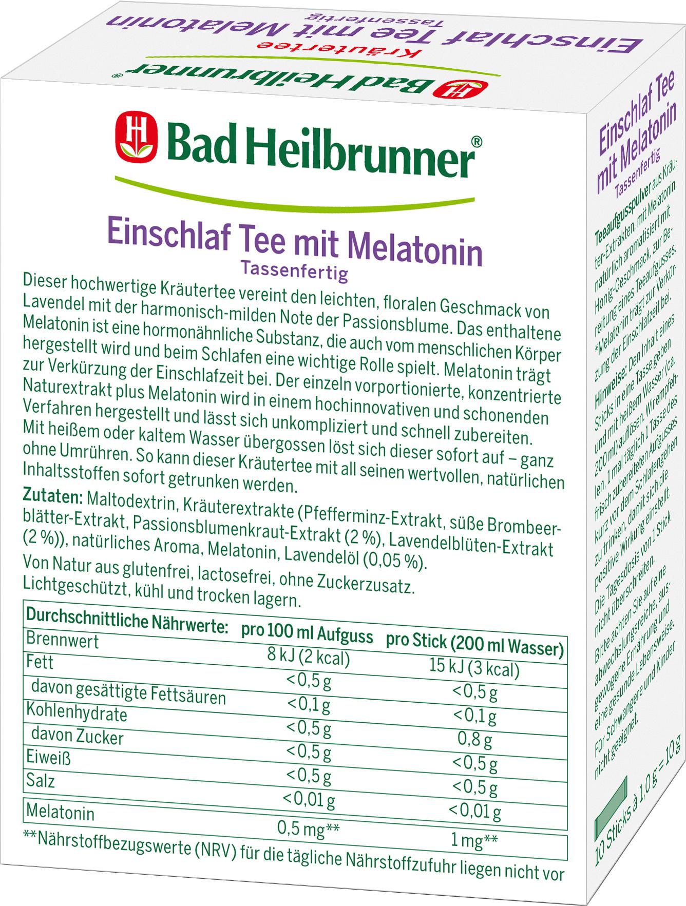 Produktbild Bad Heilbrunner Einschlaf Tee mit Melatonin im Stick tassenfertig 2 von 3