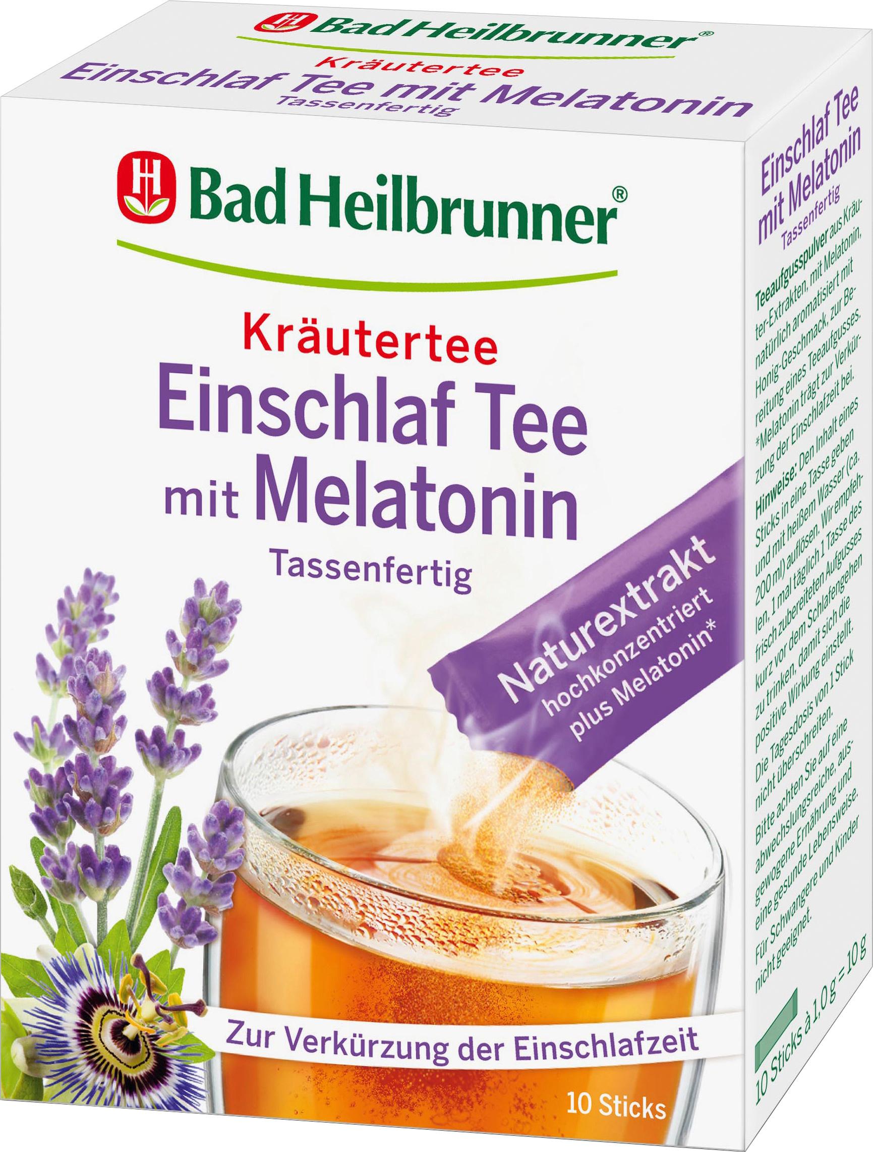 Bad Heilbrunner Einschlaf Tee mit Melatonin im Stick tassenfertig