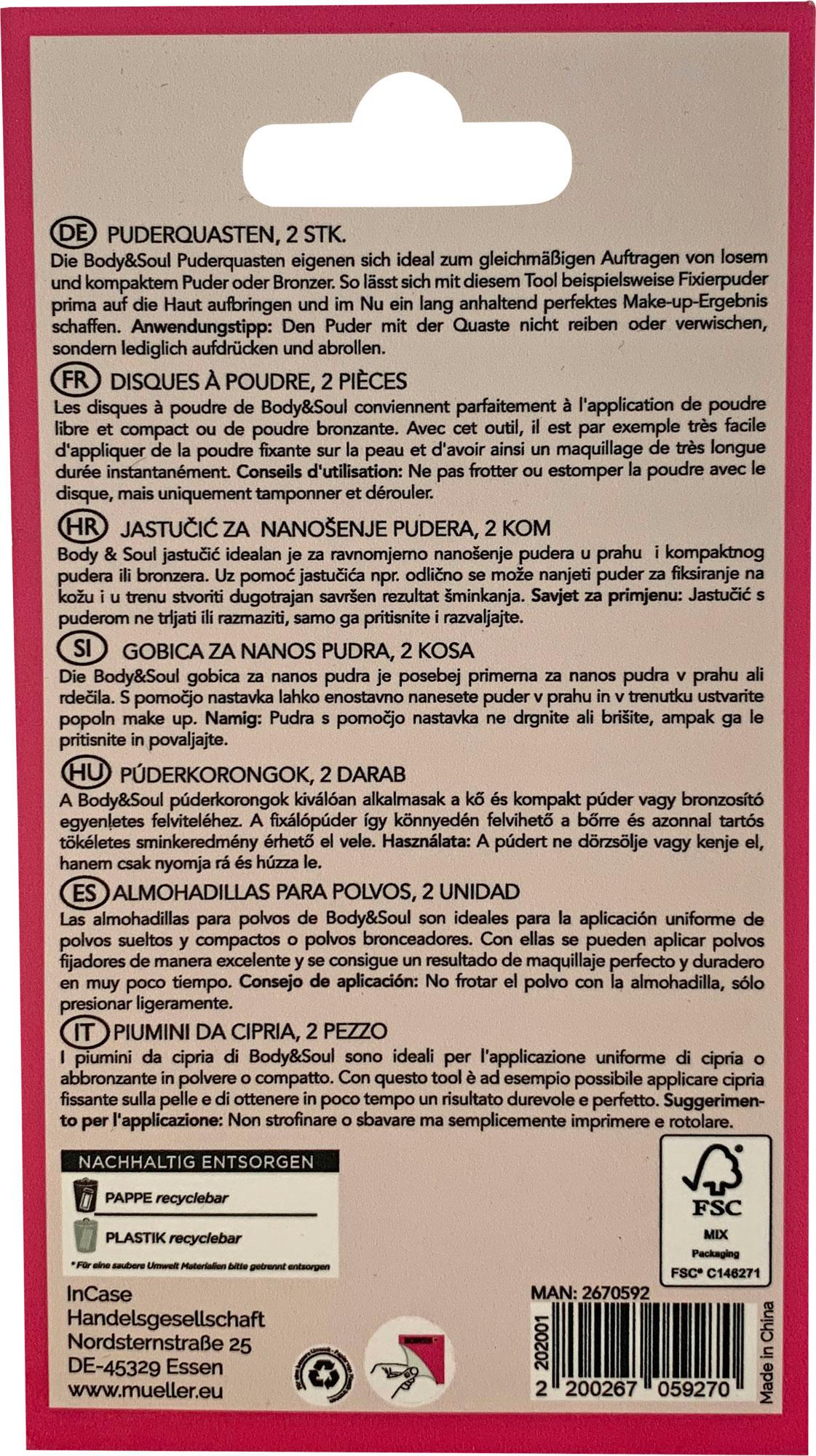 Produktbild BODY&SOUL TOOLS Puderquasten - 2 Stück 3 von 3