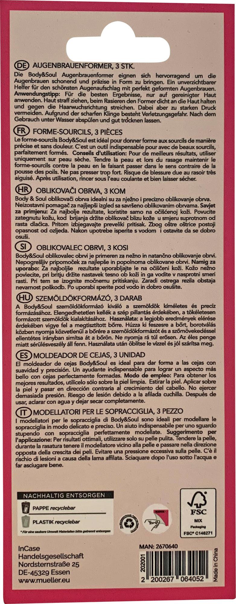 Produktbild BODY&SOUL TOOLS Augenbrauenformer 3 von 3