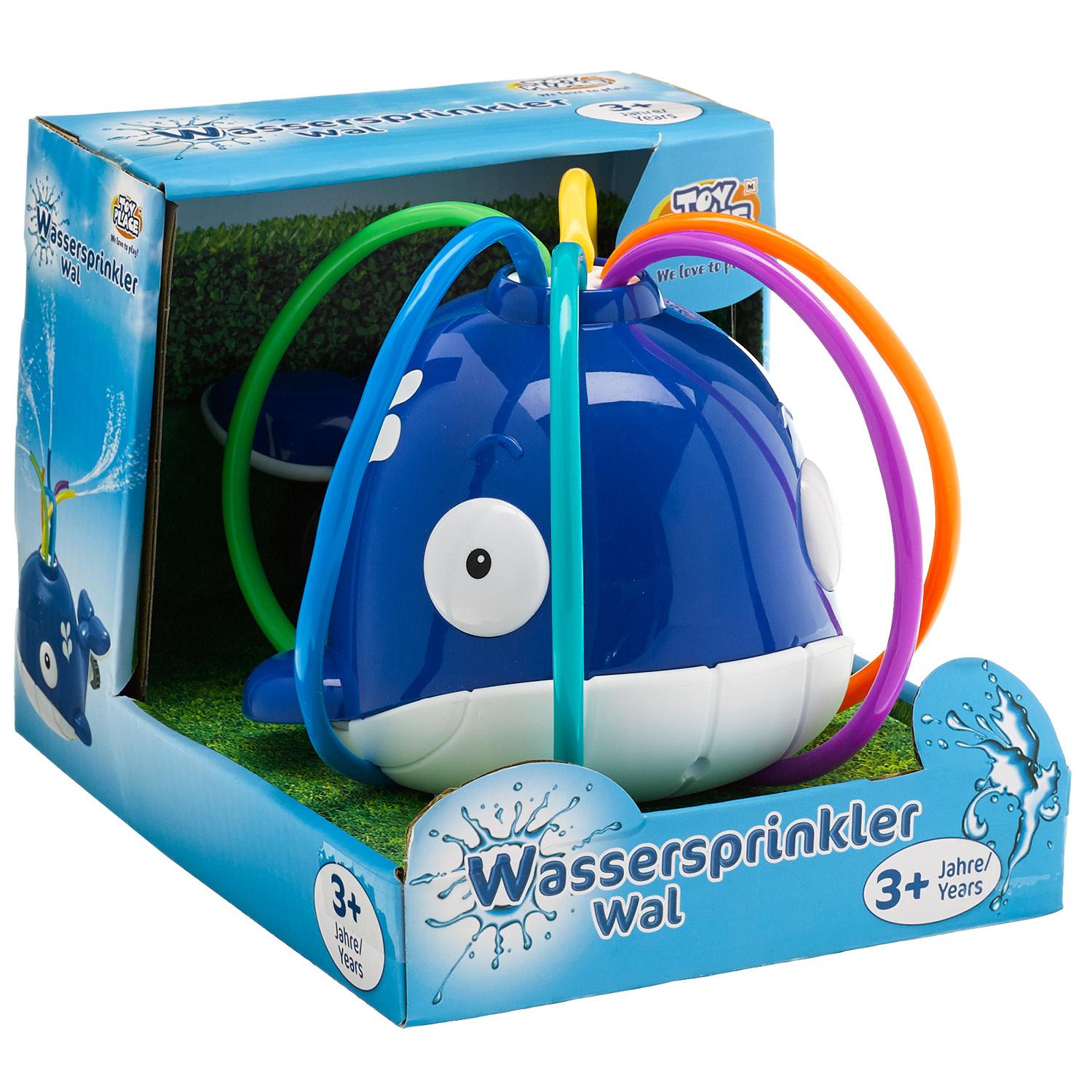Müller - Toy Place - Wassersprinkler Wal - mit Stecker für Standard-Gartenschlauch, 2-fach sortiert, 1 Stück, Wasserspielzeug