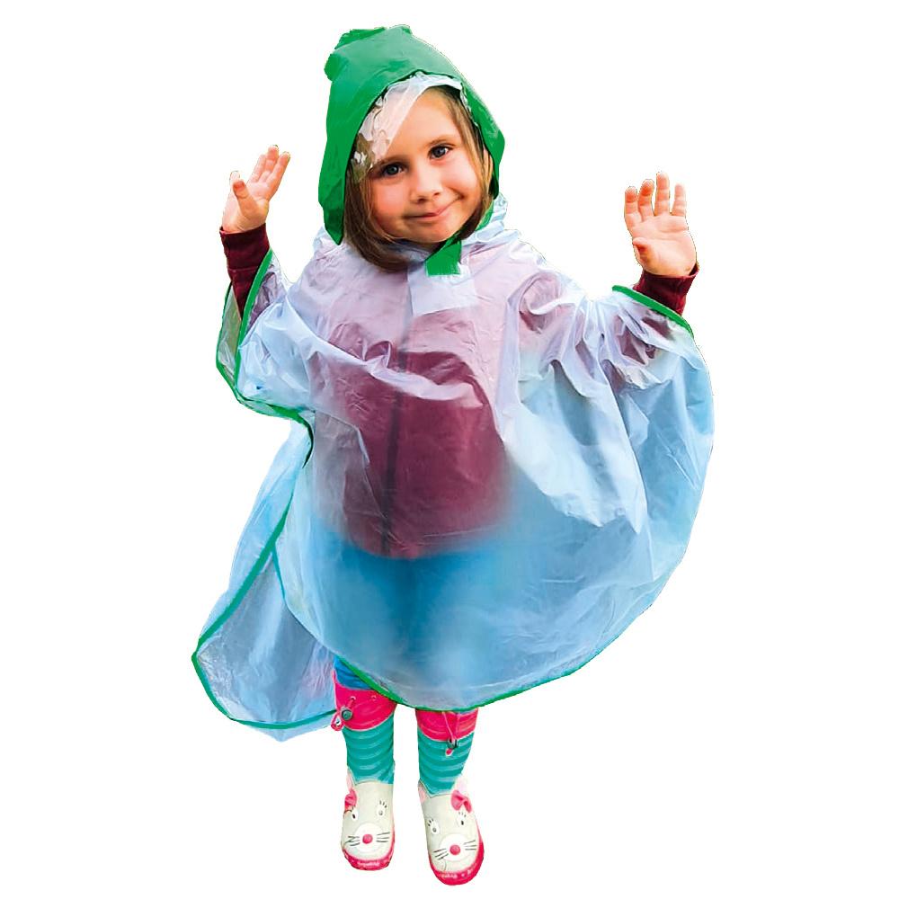 Kinder Regenponcho Klar grün