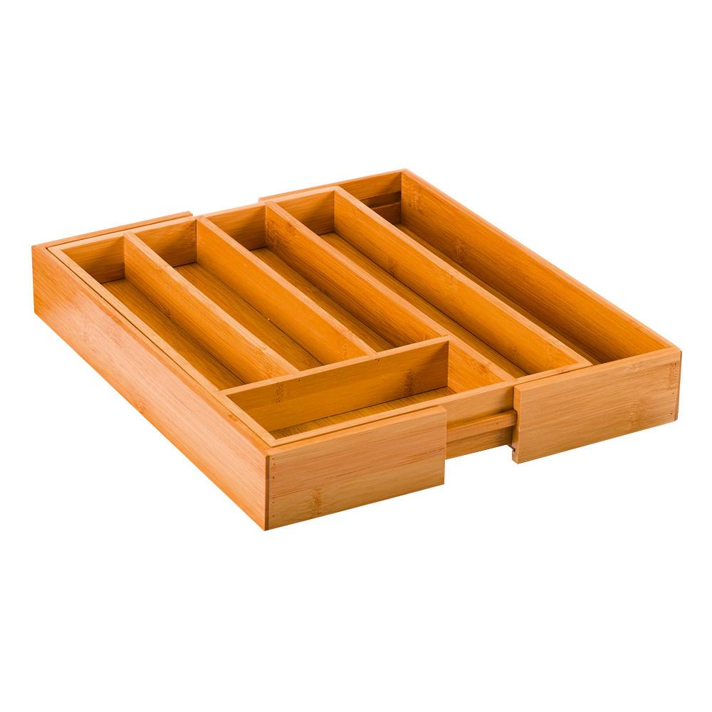 Produktbild TRENDSHOP Ausziehbarer Besteckkasten aus Bambus 2 von 2