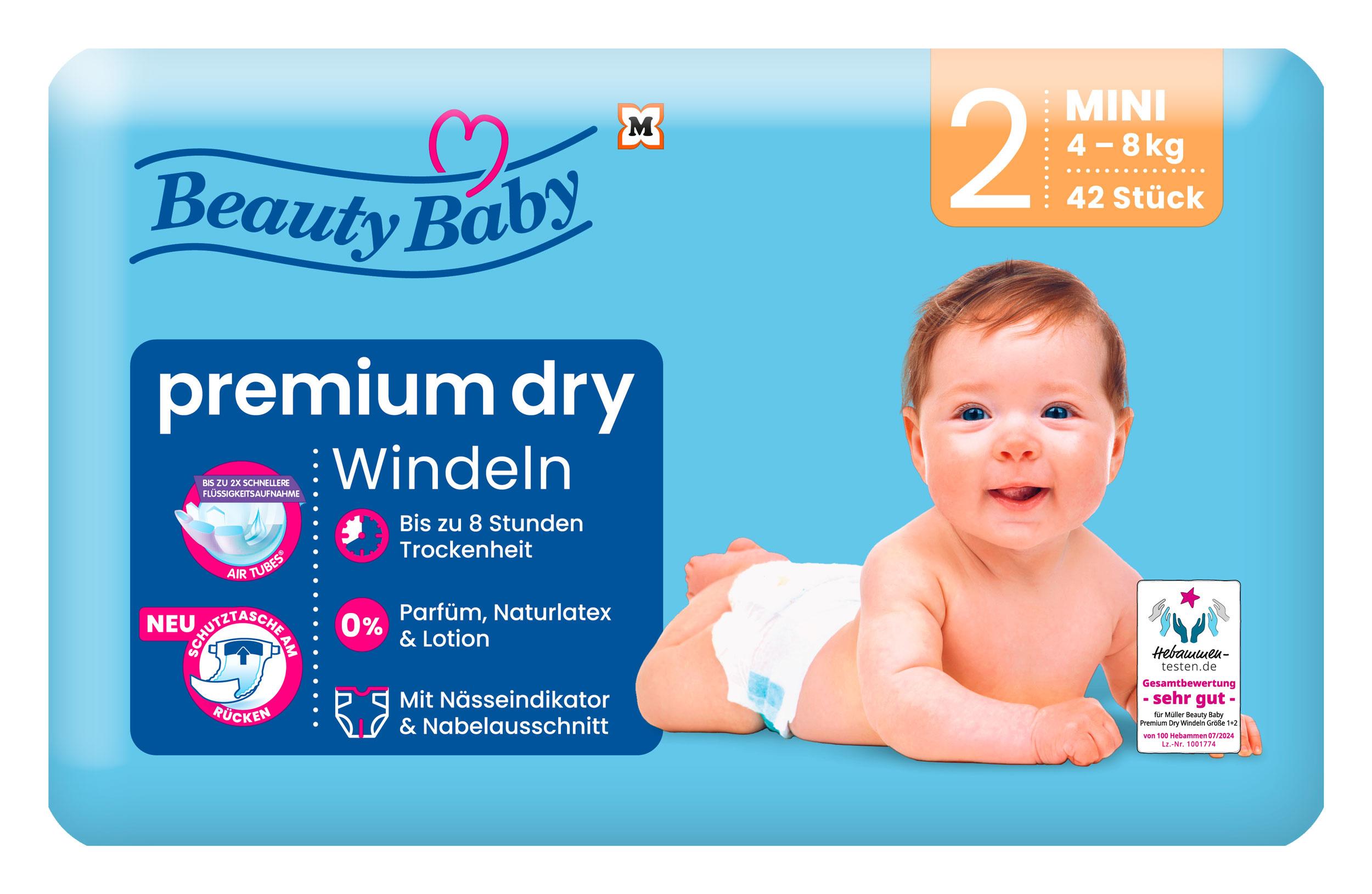 Beauty Baby Premium Dry Windeln, Größe 2 Mini, 4-8 kg