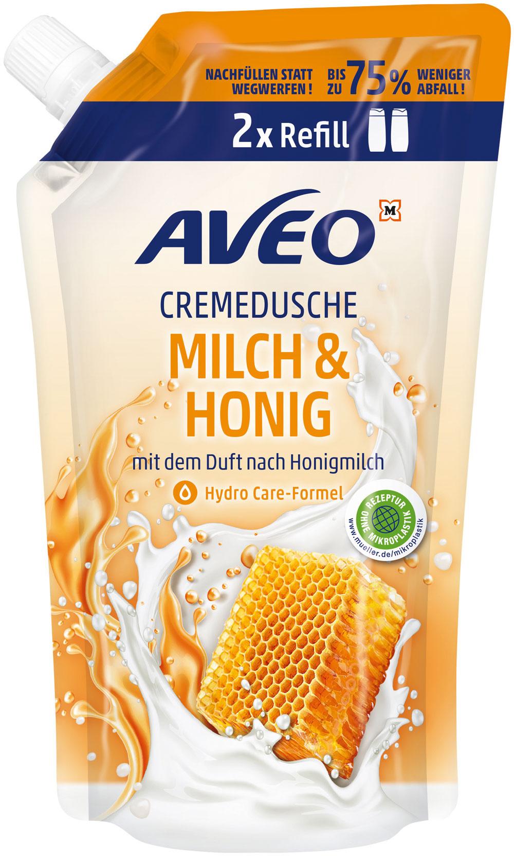 AVEO Cremedusche Milch&Honig Nachfüllbeutel