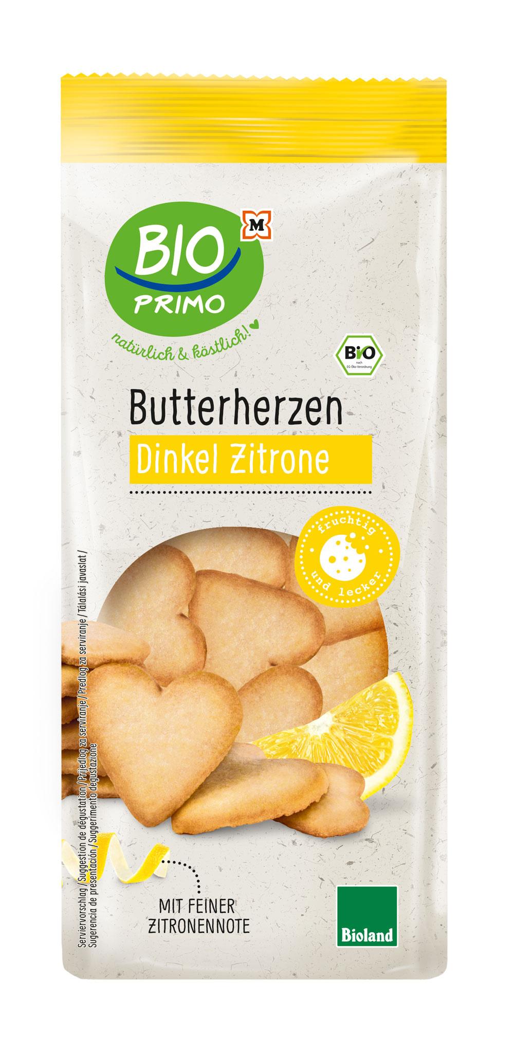 BIO PRIMO Bioland-Dinkel Zitronen Butterherzen