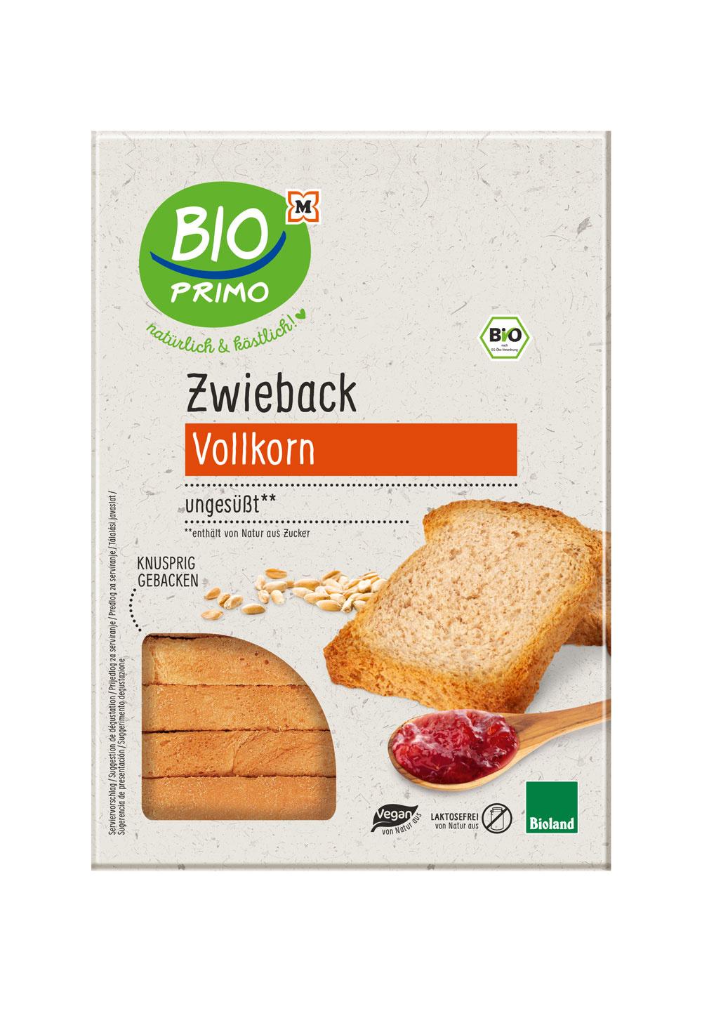 BIO PRIMO Bioland-Vollkorn Zwieback Weizen