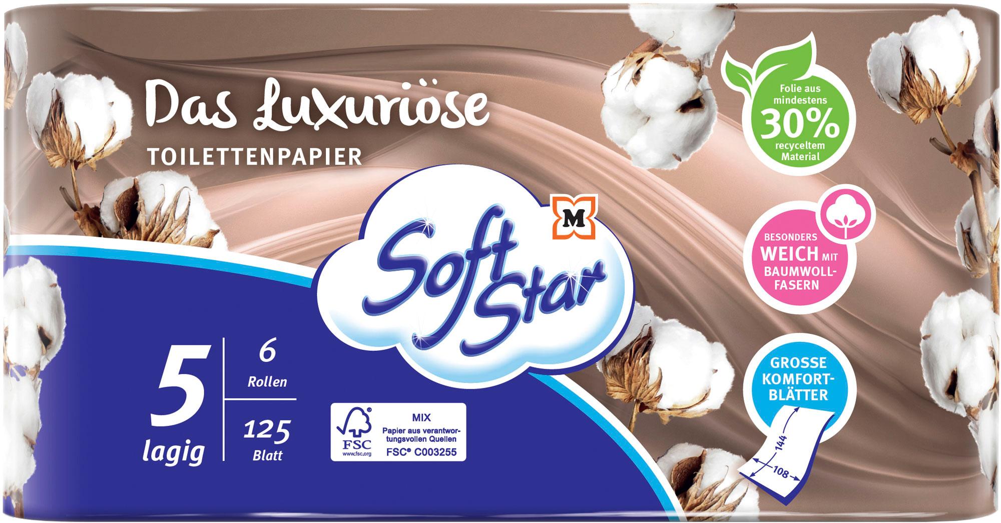 SoftStar Toilettenpapier Das Luxuriöse 5-lagig