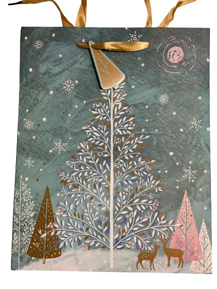 Geschenktüte Hirsche und Bäume 26x33x14cm
